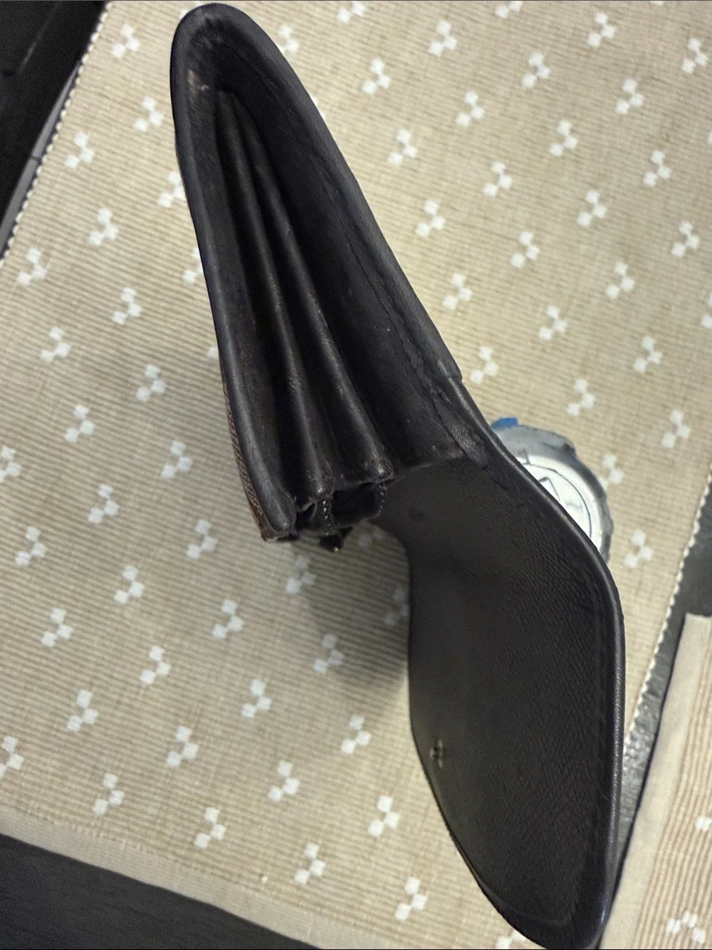 Coach Signature Canvas Slim‎ Envelope Wallet Black Brown Leather Gold Logo OS